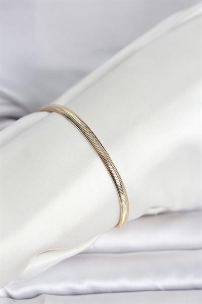 14K Gold Renk Yassı Yılan Zincir Model Kadın Bileklik - PRT3500EB10349