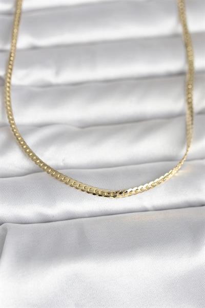 14K Gold Renk Yassı Zincir Model 45cm Kadın Kolye - PRT3500EB10328
