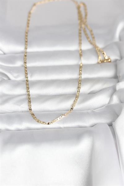 14K Gold Renk Yassı Zincir Model 60cm Kadın Kolye - PRT3500EB10310