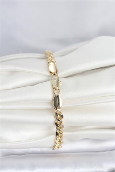 14K Gold Renk Yassı Zincir Model Kadın Bileklik - PRT3500EB10361