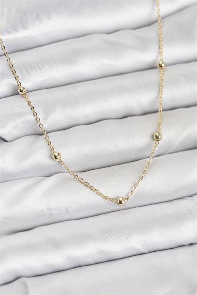 Gold Renk Top Zincirli Kadın Kolye - PRT3500EB10241