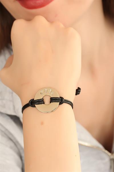 COOL (Havalı) Siyah Deri İpli Unisex Mood Bileklik – PRT3500EB07485