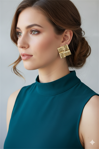 Çelik Küpe (Gold) Kp340