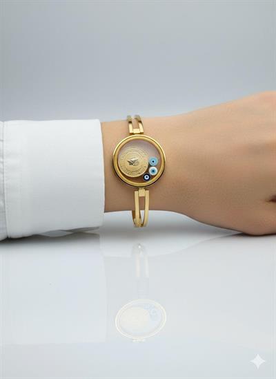 Çeyrek Altınlı Fanus Çelik Kelepçe Gold) 2085