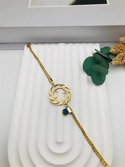 Çeyrek Takmalı Çelik Bileklik (Gold) Blk 211130