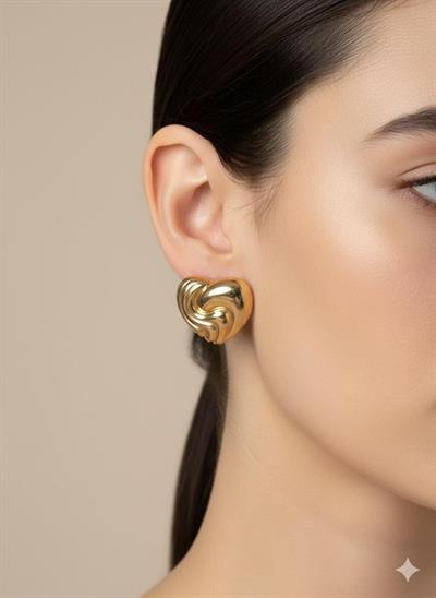 Favori Kalpli Çelik Küpe KP404 (Gold)