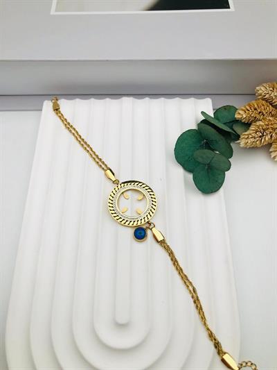 İçi Boş Çeyrekli Çelik Bileklik (Gold) Blk 237