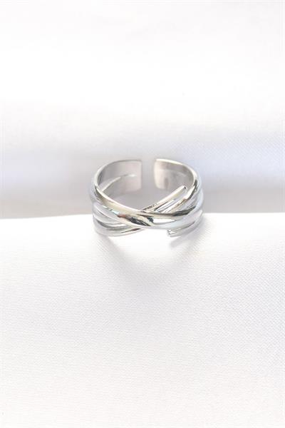 Kalın Silver Renk Ayarlanabilir Yüzük – PRT3500EB01306