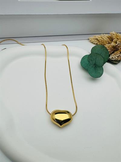 Kalpli Çelik Kolye (Gold) 0106347