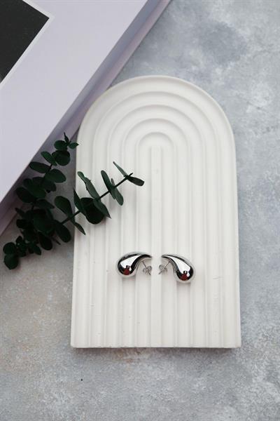 (Küçük Boy) Bottega Çelik Küpe (Gümüş) KP225