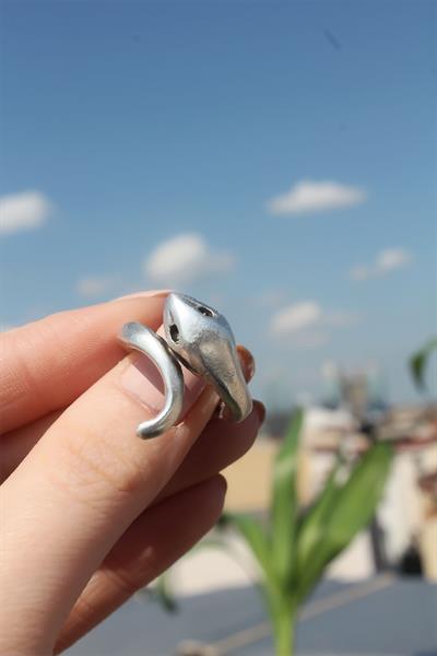 Metal Yılan Figürlü Ayarlamalı Antik Yüzük - PRT3500EB05054