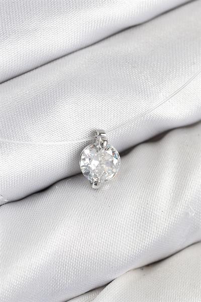 Misineli Zirkon Taşlı Model Gümüş Renk Hayalet Kolye - PRT3500EB08653