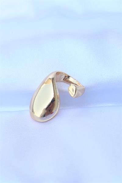 Pirinç Gold Renk Ayarlanabilir İri Bombeli Yüzük – PRT3500EB01599