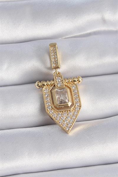 Pirinç Gold Renk Baget Zirkon Taşlı Ajda Charm – PRT3500EB02674