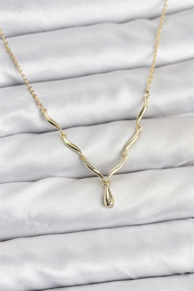 Pirinç Gold Renk Damla Model Kadın Kolye - PRT3500EB09790