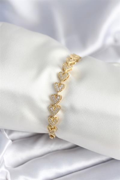 Pirinç Gold Renk Kalp Model Kadın Bileklik – PRT3500EB09113
