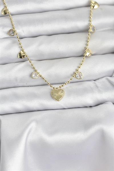 Pirinç Gold Renk Kalp Model Kadın Kolye – PRT3500EB09388