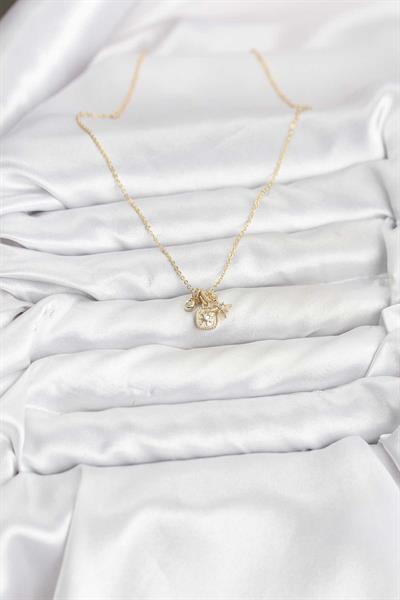 Pirinç Gold Renk Minimal Charmlı Kadın Kolye – PRT3500EB09793