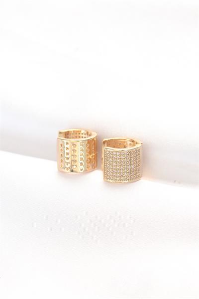 Pirinç Gold Renk Taşlı Minimal Küpe – PRT3500EB01245