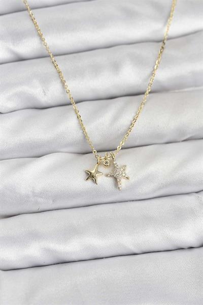 Pirinç Gold Renk Yıldız Minimal Kadın Kolye – PRT3500EB09787