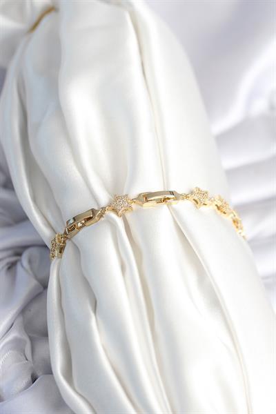 Pirinç Gold Renk Yıldız Model Kadın Bileklik - PRT3500EB09111
