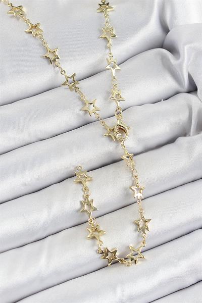 Pirinç Gold Renk Yıldızlı Kadın Y Kolye – PRT3500EB06681