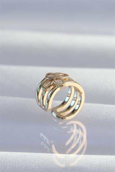 Pirinç Gold Renk Yonca Earcuff Küpe – PRT3500EB02049
