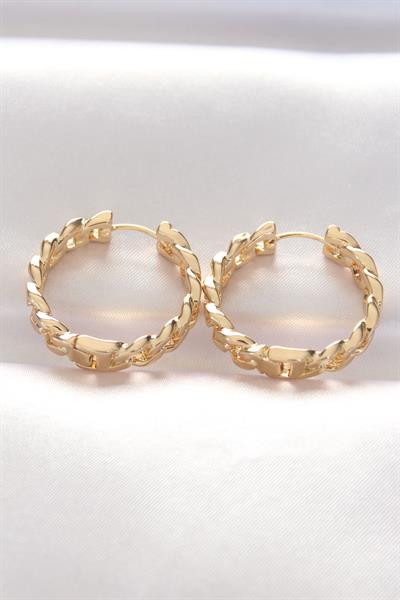 Pirinç Gold Renk Zincir Model Halka Küpe – PRT3500EB01518