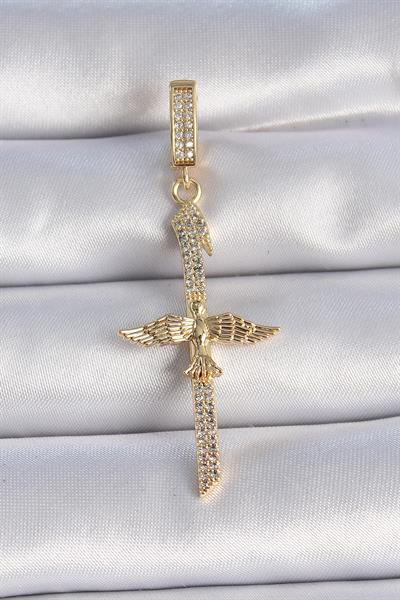 Pirinç Gold Renk Zirkon Taş Detaylı Elif Model Anka Kuşu Figür Ajda Charm – PRT3500EB02676