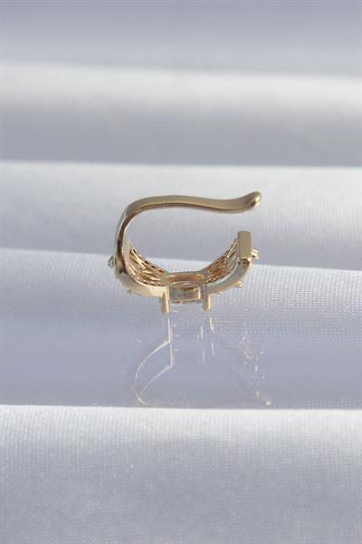 Pirinç Gold Renk Zirkon Taş Kaplama Earcuff Küpe – PRT3500EB02055