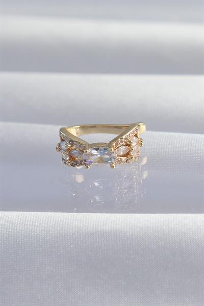 Pirinç Gold Renk Zirkon Taş Kaplama Earcuff Küpe – PRT3500EB02055