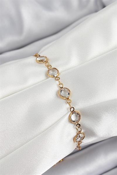 Pirinç Gold Renk Zirkon Taşlı Kadın Bileklik – PRT3500EB06464