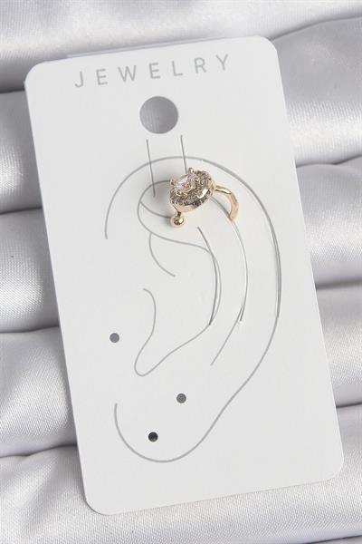 Pirinç Gold Renk Zirkon Taşlı Kadın Kıkırdak Küpe – PRT3500EB06056