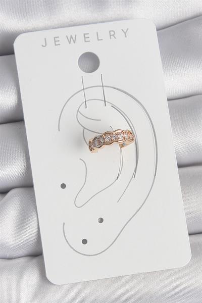 Pirinç Gold Renk Zirkon Taşlı Kadın Kıkırdak Küpe – PRT3500EB06054
