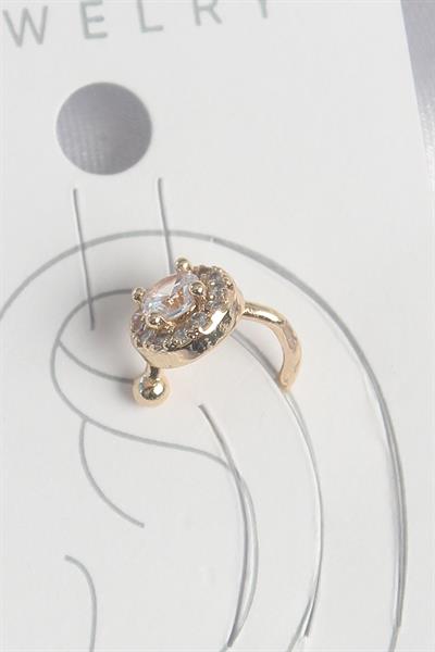 Pirinç Gold Renk Zirkon Taşlı Kadın Kıkırdak Küpe – PRT3500EB06056