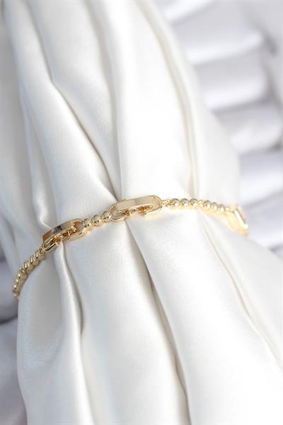 Pirinç Gold Renk Zirkon Taşlı Kalpli Model Kadın Bileklik – PRT3500EB09098