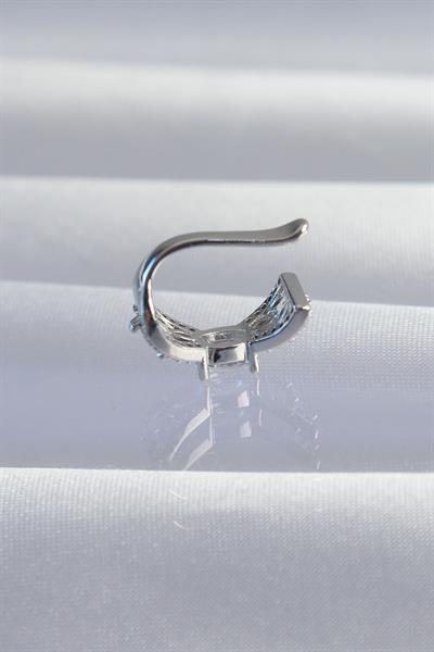 Pirinç Gümüş Renk Zirkon Taş Kaplama Earcuff Küpe – PRT3500EB02054