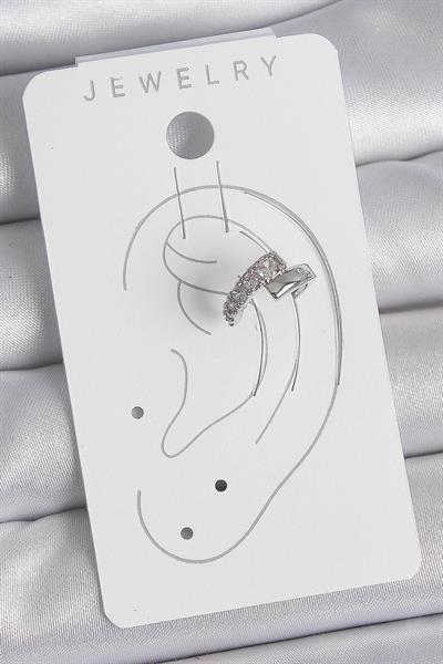 Pirinç Gümüş Renk Zirkon Taşlı Kadın Kıkırdak Küpe – PRT3500EB06039