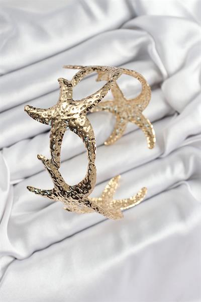 Pirinç Sıralı Deniz Yıldızı Model Gold Renk Kadın Pazu Bileklik – PRT3500EB07693