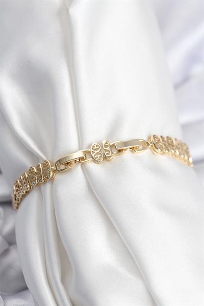 Pirinç VIP Seri Gold Renk Oval Sıralı Kadın Bileklik – PRT3500EB08959