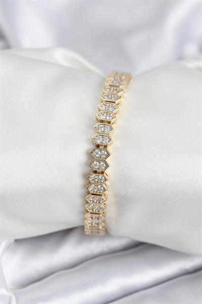Pirinç VIP Seri Gold Renk Zirkon Taşlı Kadın Bileklik – PRT3500EB08953