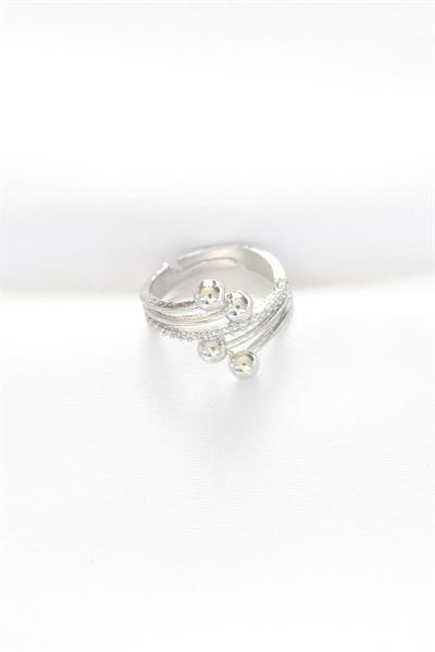 Topçuk Model Zirkon Taşlı Silver Renk Ayarlanabilir Yüzük – PRT3500EB01333