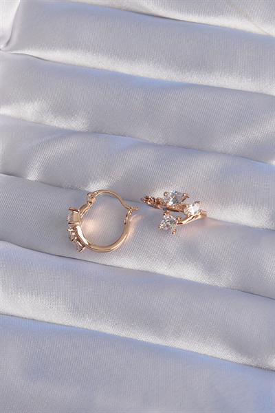 XUPİNG Rose Renk Zirkon Taşlı Halka Küpe – PRT3500EB02095