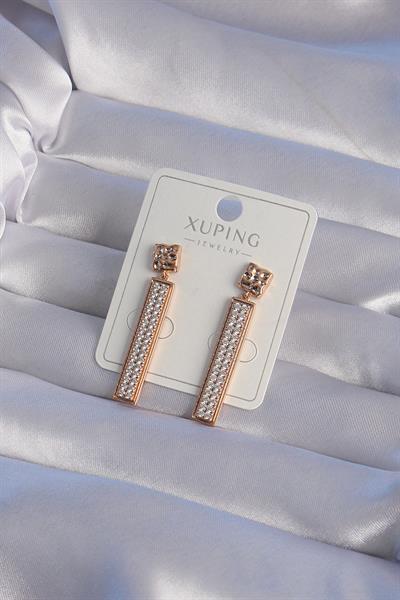 XUPİNG Rose Renk Zirkon Taşlı Su Yolu Küpe – PRT3500EB02092