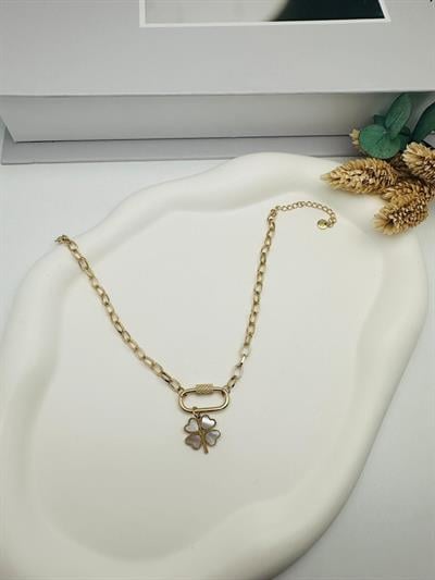 Yonca Detaylı Çelik Halhal (Gold) Hb 0240