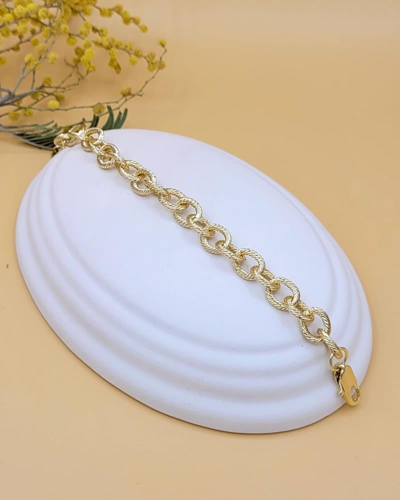 Burma Halka Zincir Gold Metal Bileklik