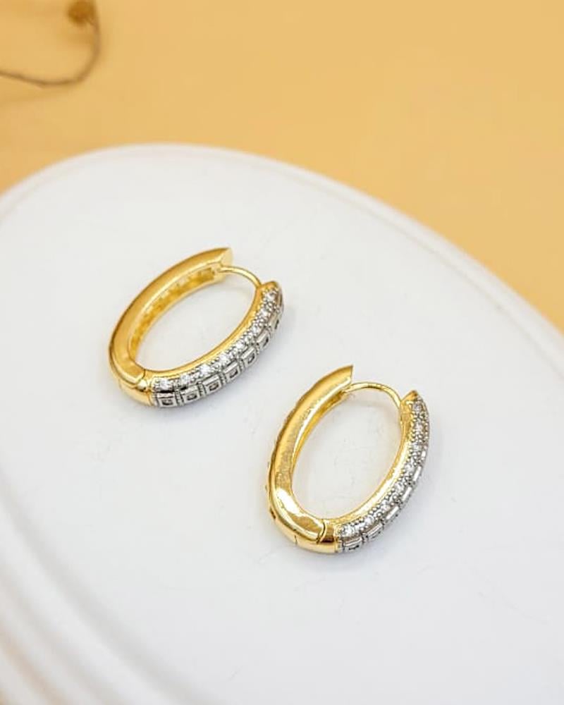 Ellipse Işıltılı Gold & Silver Küpe