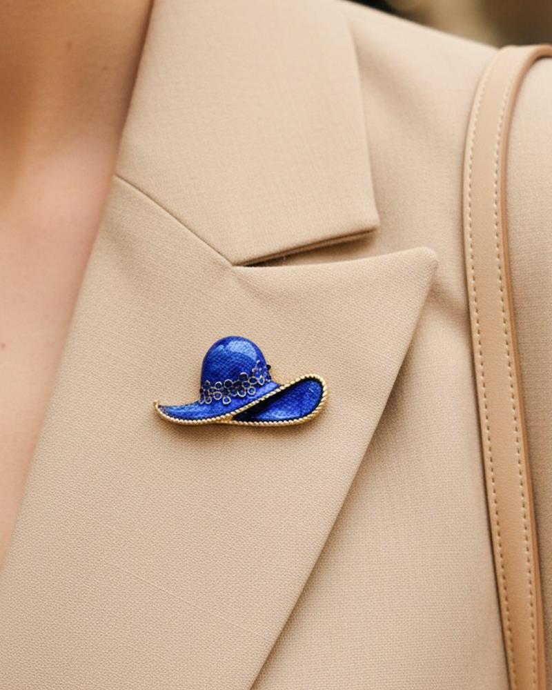 Gece Mavi Şapka Broş