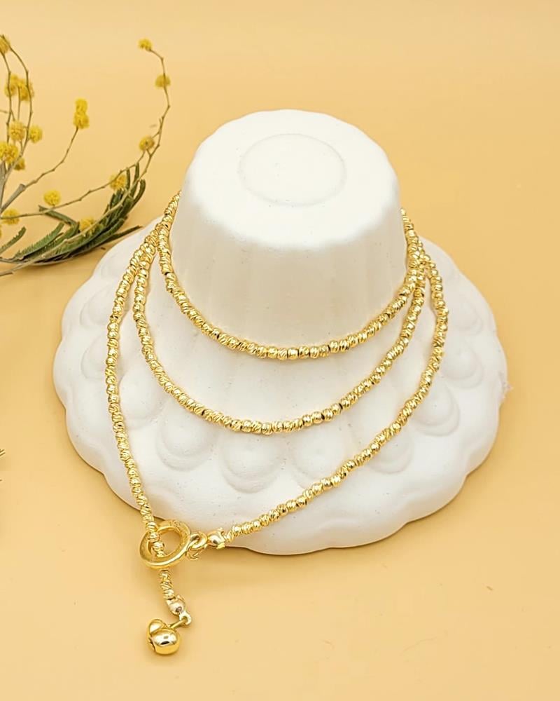 Gold Renkli İnce Dorika Kravat Kolye