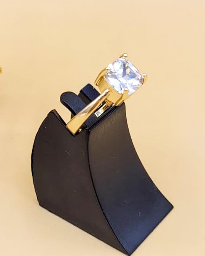 Kare Baget Gold Tek Taş Yüzük